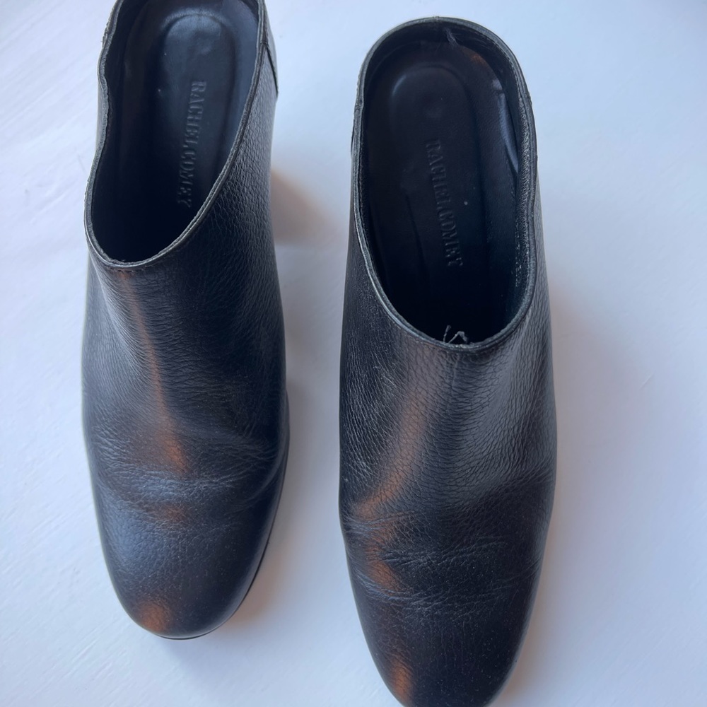 Rachel Comey Black Leather Block Heel Mules - Picture 2 of 10